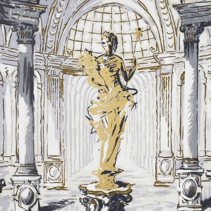 Schumacher Palazzo 4 Panel Set Antique Blue Wallpaper 5018110