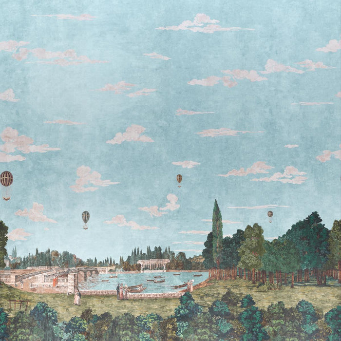 Schumacher Promenade 4 Panel Set Document Wallpaper Sample 5018120