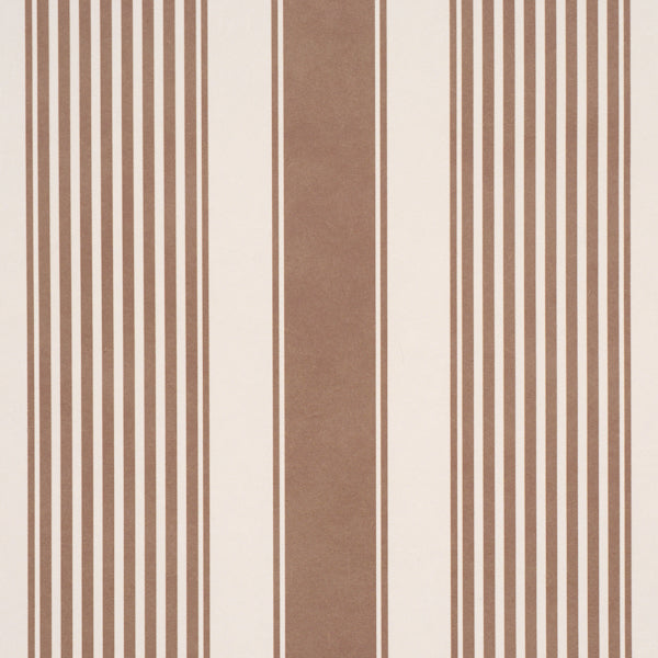 Schumacher Summerville Stripe Umber Wallpaper Sample 5018142