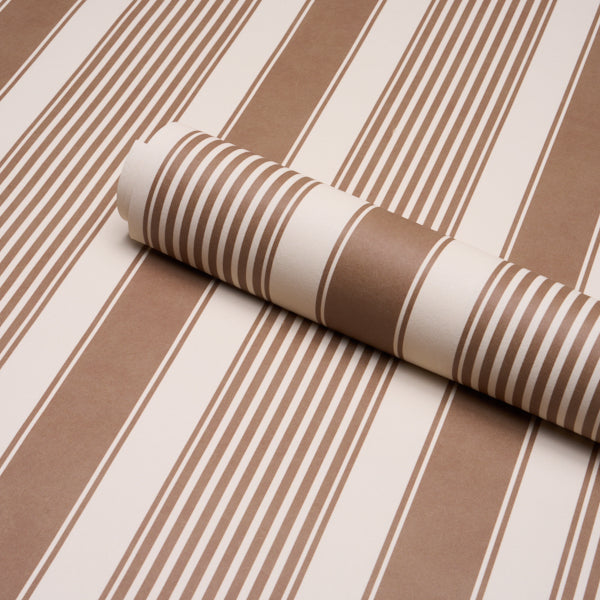 Schumacher Summerville Stripe Umber Wallpaper Sample 5018142