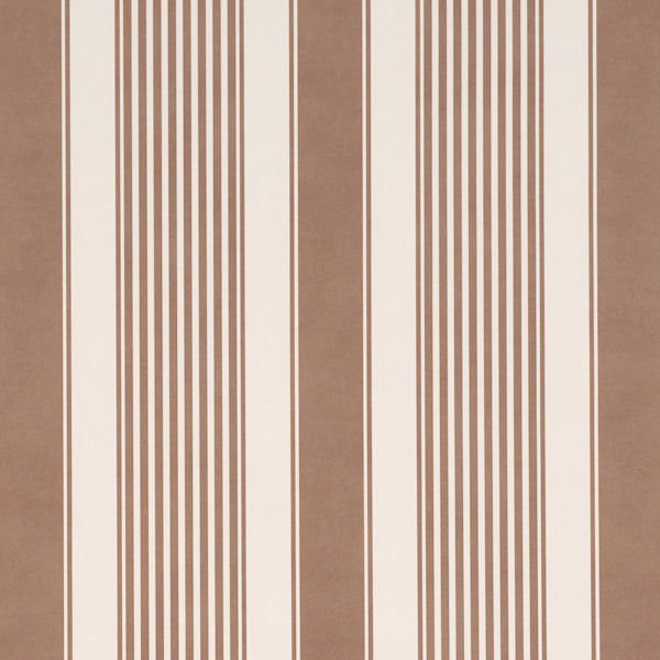 Schumacher Summerville Stripe Umber Wallpaper Sample 5018142