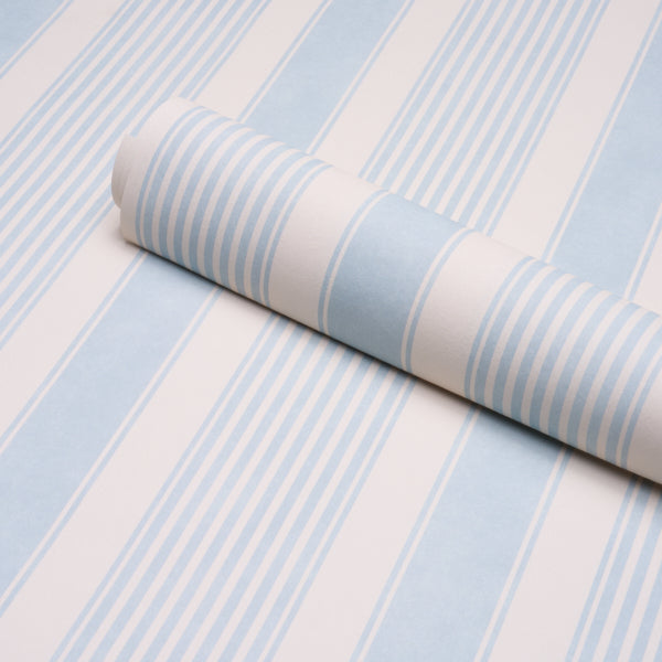 Schumacher Summerville Stripe Sky Wallpaper 5018144