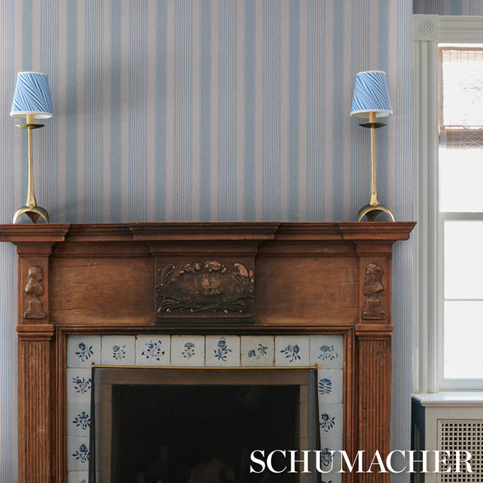 Schumacher Summerville Stripe Sky Wallpaper 5018144