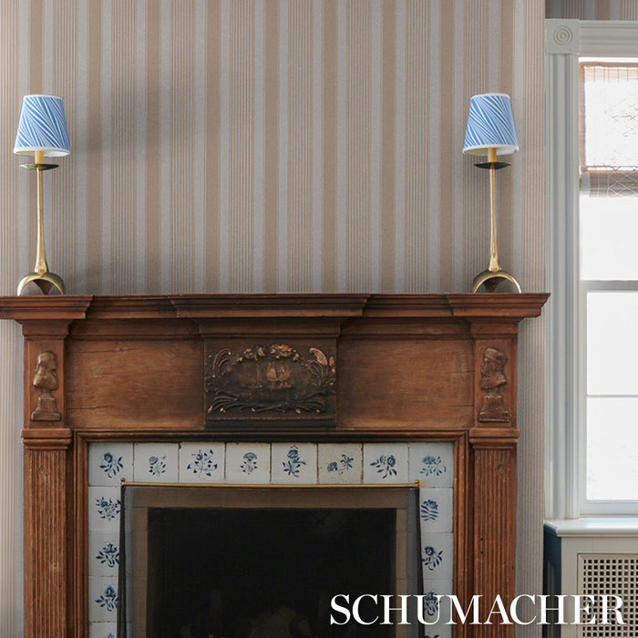 Schumacher Summerville Stripe Birch Wallpaper Sample 5018145