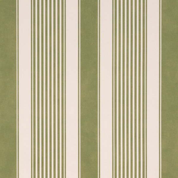 Schumacher Summerville Stripe Moss Wallpaper Sample 5018147
