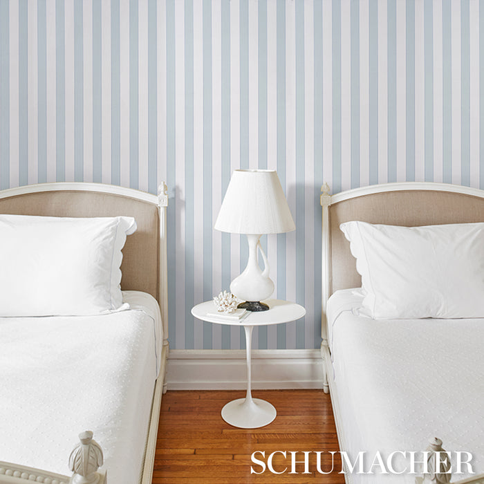 Schumacher Louise Stripe Ice Wallpaper 5018151
