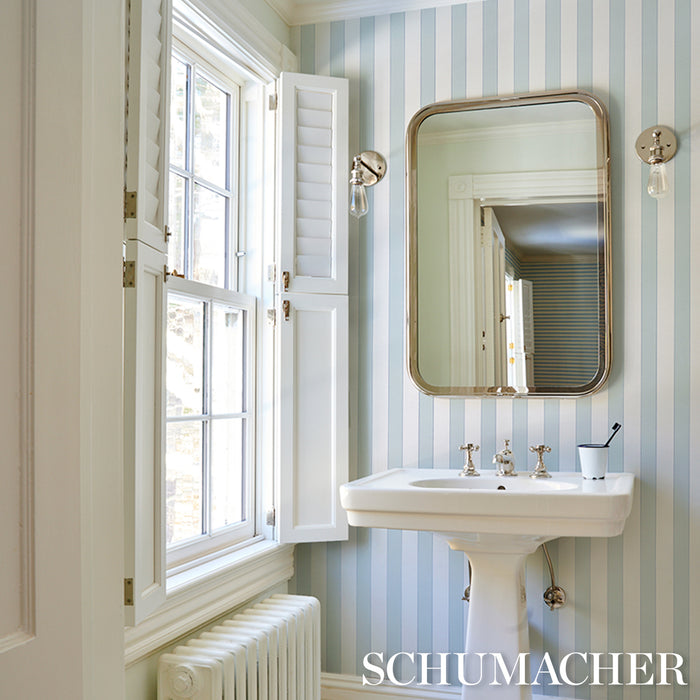 Schumacher Louise Stripe Ice Wallpaper 5018151