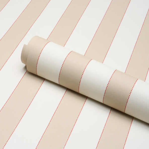 Schumacher Louise Stripe Fawn Wallpaper 5018152