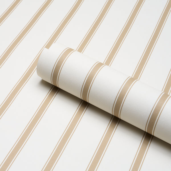 Schumacher Westerly Stripe Wheat Wallpaper Sample 5018160