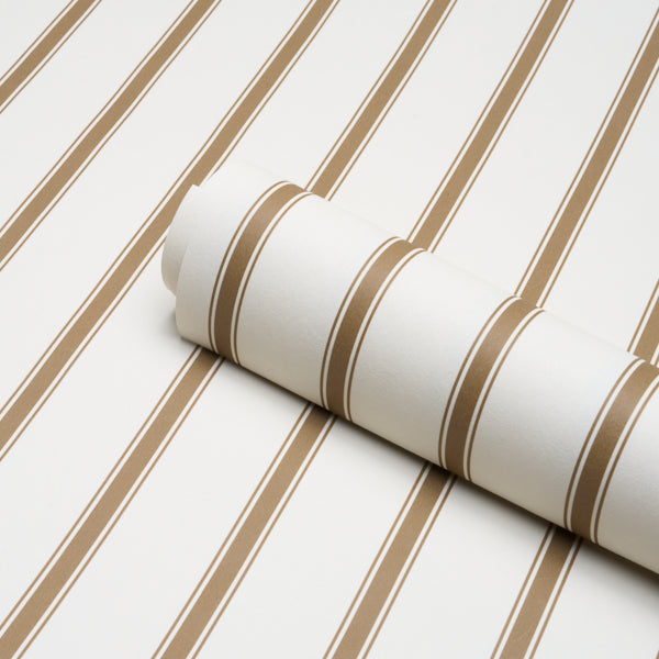 Schumacher Westerly Stripe Burlap Wallpaper Sample 5018161
