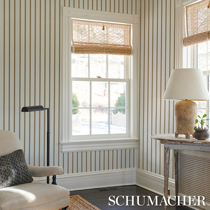 Schumacher Westerly Stripe Burlap Wallpaper 5018161