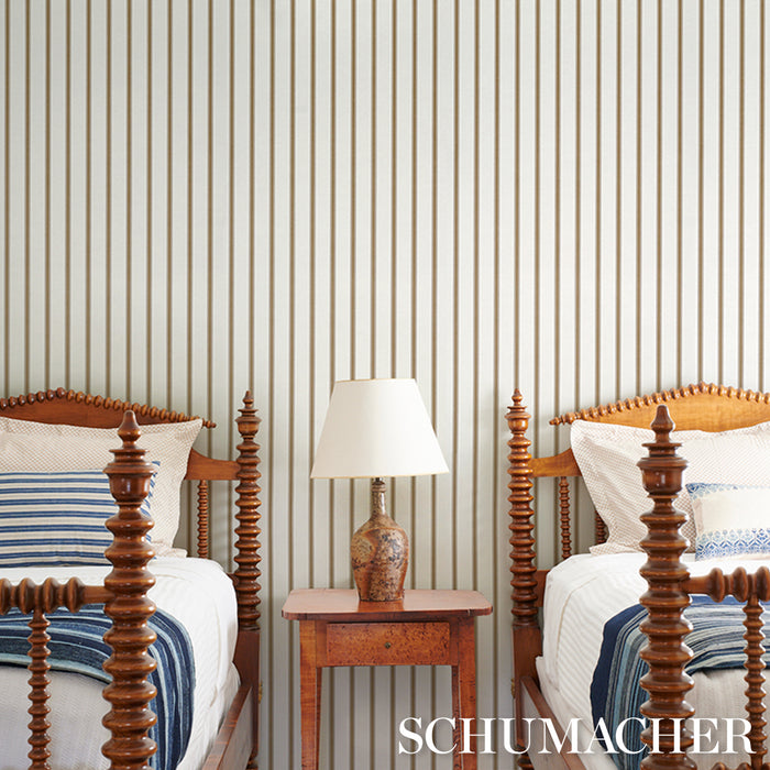 Schumacher Westerly Stripe Burlap Wallpaper 5018161