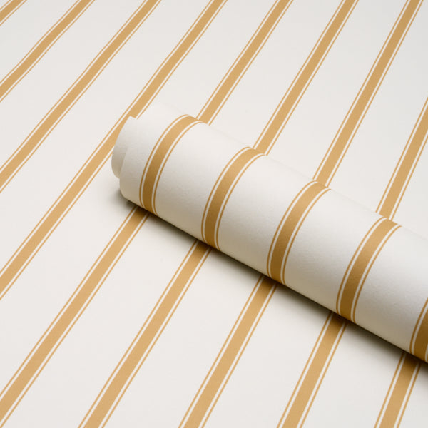 Schumacher Westerly Stripe Marigold Wallpaper Sample 5018164