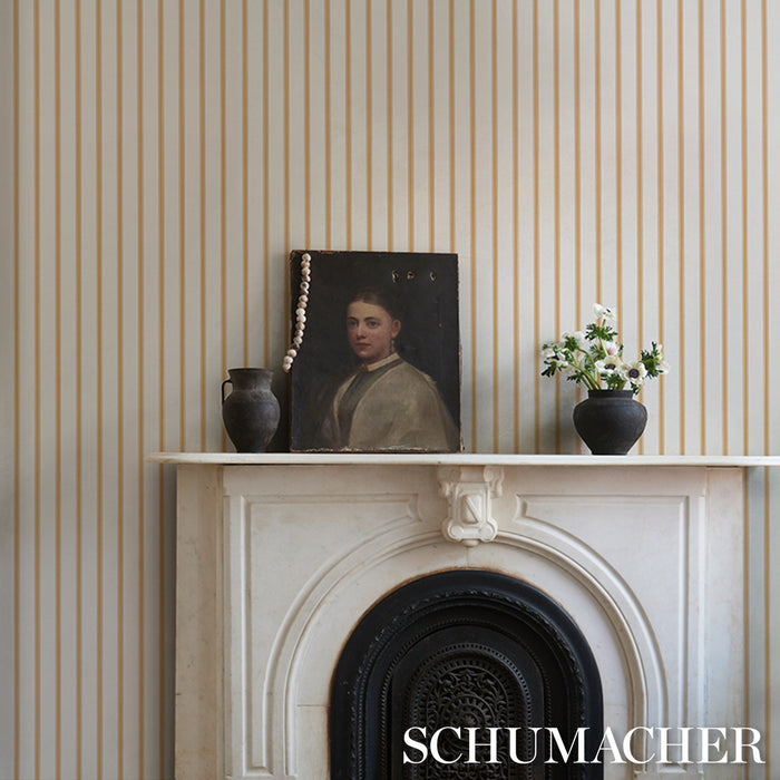 Schumacher Westerly Stripe Marigold Wallpaper Sample 5018164