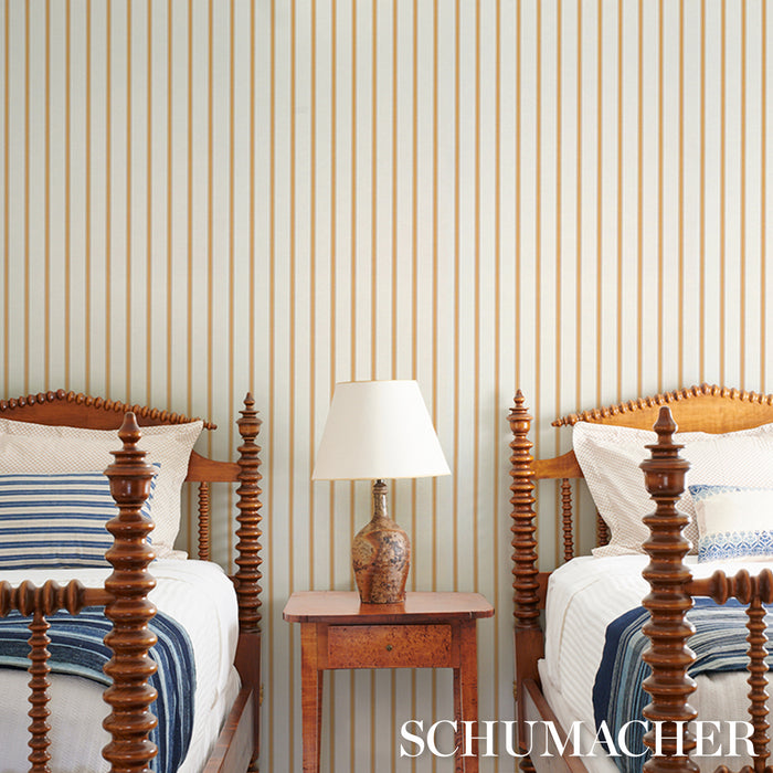 Schumacher Westerly Stripe Marigold Wallpaper Sample 5018164