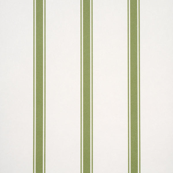 Schumacher Westerly Stripe Moss Wallpaper Sample 5018165