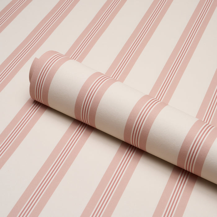 Schumacher Chatham Stripe Rose Wallpaper 5018170