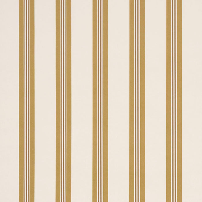 Schumacher Chatham Stripe Ochre Wallpaper Sample 5018171