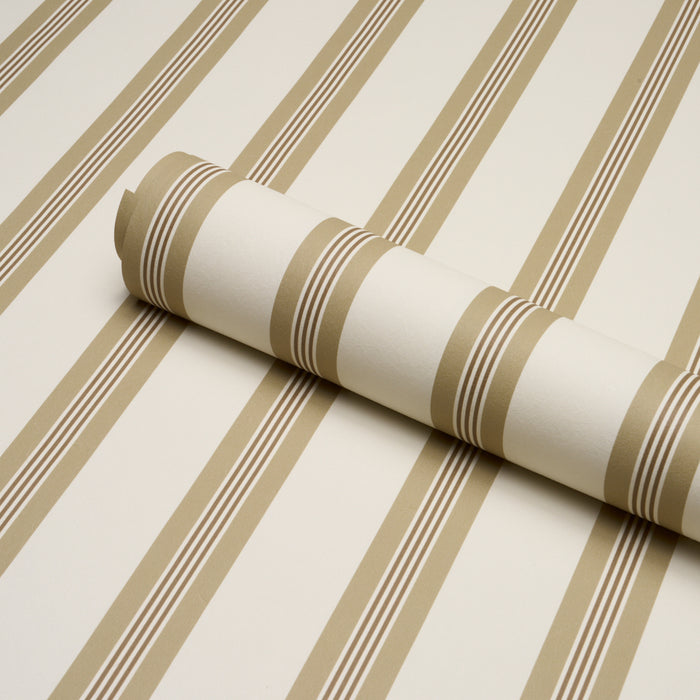 Schumacher Chatham Stripe Driftwood Wallpaper 5018173