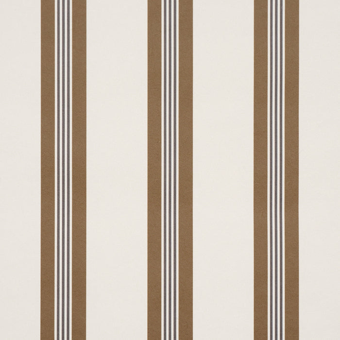 Schumacher Chatham Stripe Umber Wallpaper Sample 5018174