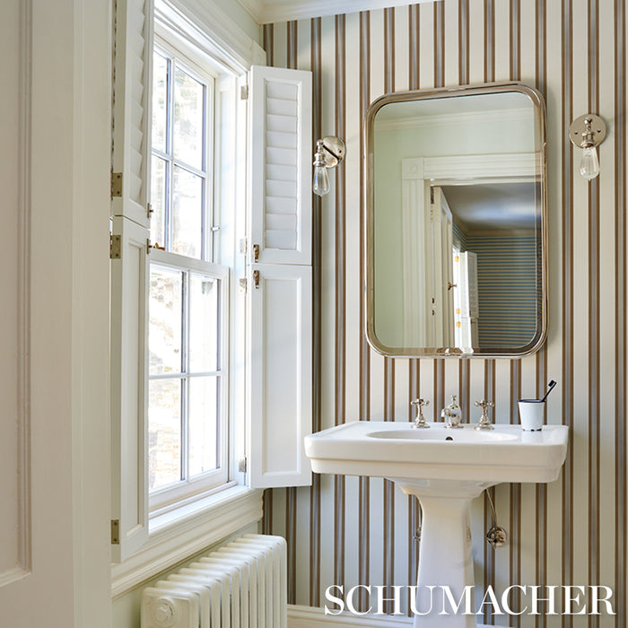 Schumacher Chatham Stripe Umber Wallpaper 5018174