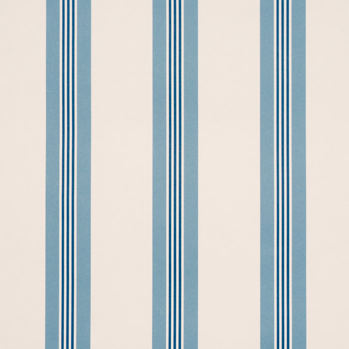 Schumacher Chatham Stripe Delft Wallpaper Sample 5018176