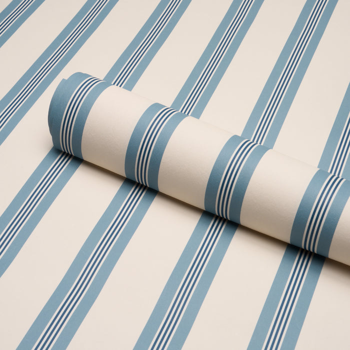 Schumacher Chatham Stripe Delft Wallpaper 5018176
