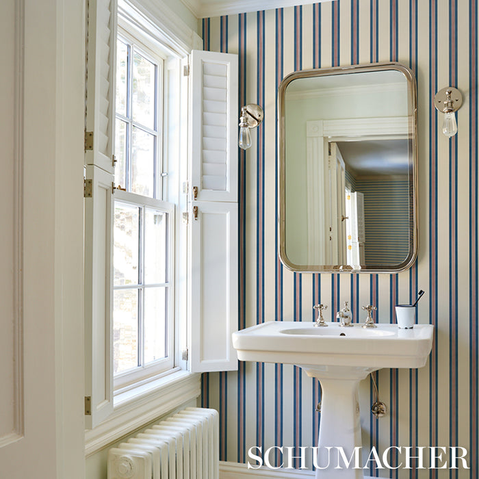 Schumacher Chatham Stripe Americana Wallpaper 5018177
