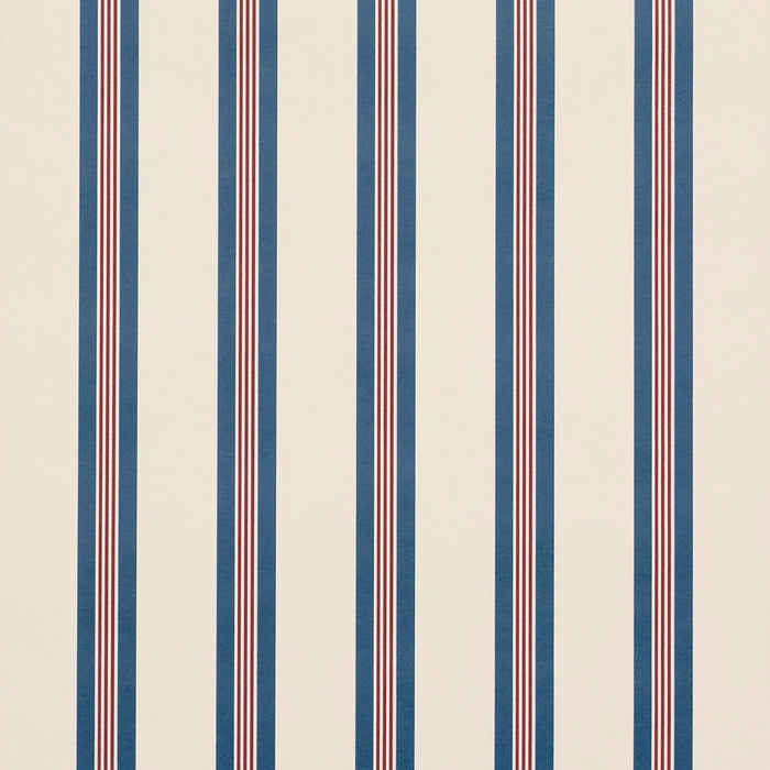 Schumacher Chatham Stripe Americana Wallpaper Sample 5018177