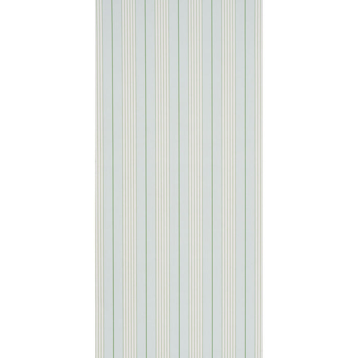 Schumacher Audrey Stripe Sky & Leaf Wallpaper Sample 5018180