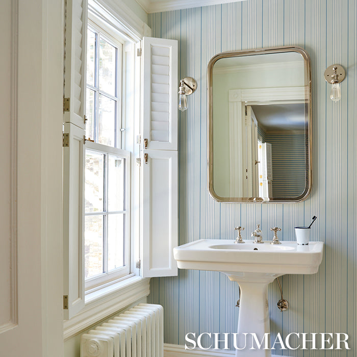 Schumacher Audrey Stripe Blues Wallpaper 5018181