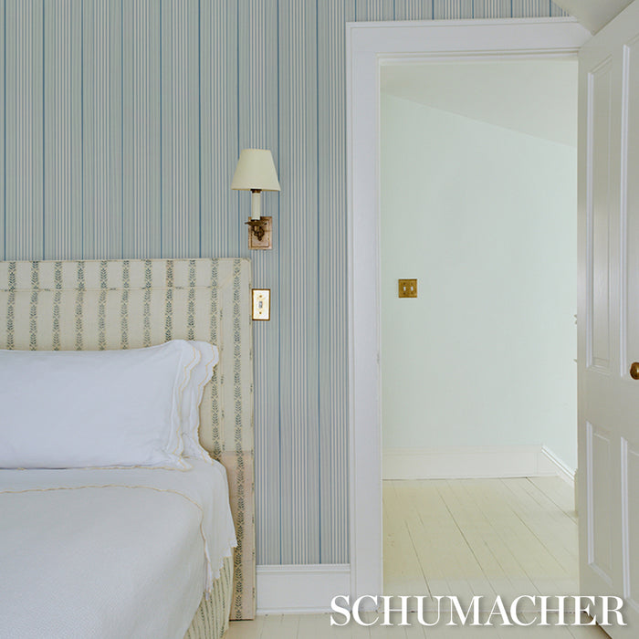 Schumacher Audrey Stripe Blues Wallpaper 5018181