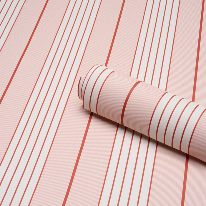 Schumacher Audrey Stripe Pink Wallpaper 5018182