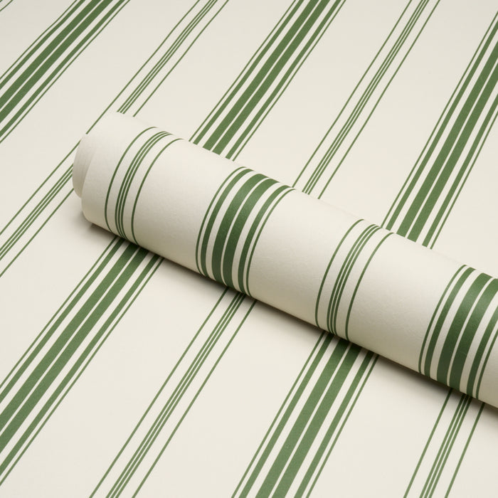 Schumacher Coco Stripe Green Wallpaper Sample 5018190
