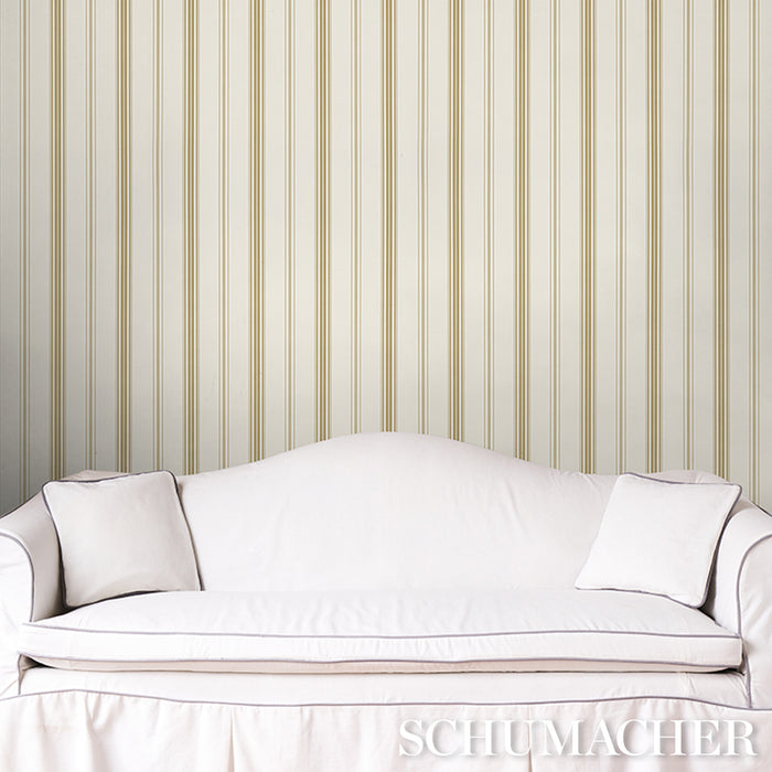 Schumacher Coco Stripe Neutral Wallpaper Sample 5018191