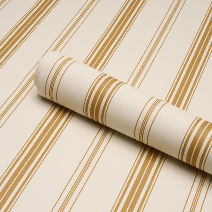 Schumacher Coco Stripe Marigold Wallpaper Sample 5018192