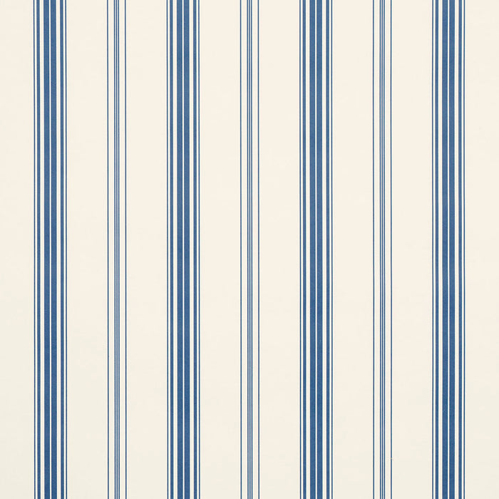 Schumacher Coco Stripe Indigo Wallpaper Sample 5018194