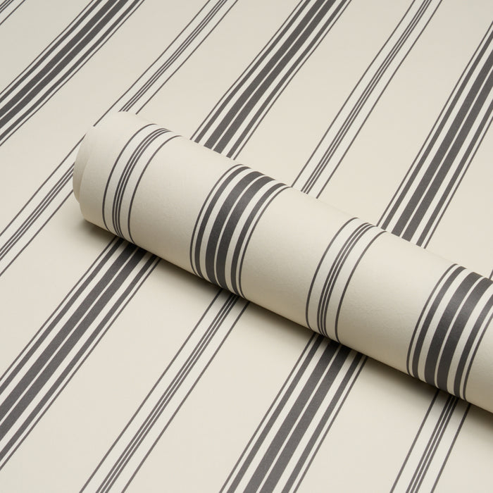 Schumacher Coco Stripe Graphite Wallpaper 5018195