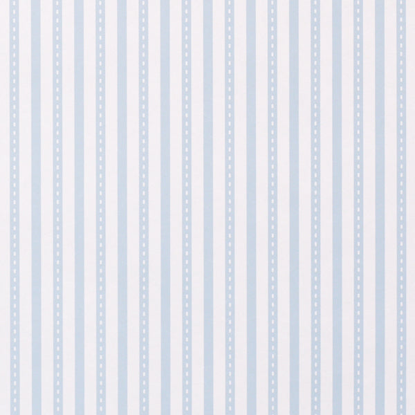 Schumacher Mathis Ticking Stripe Sky Wallpaper Sample 5018200