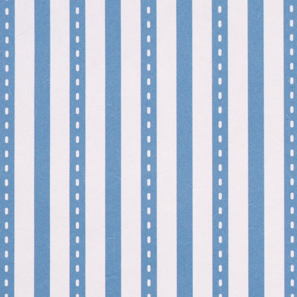 Schumacher Mathis Ticking Stripe Delft Wallpaper Sample 5018201