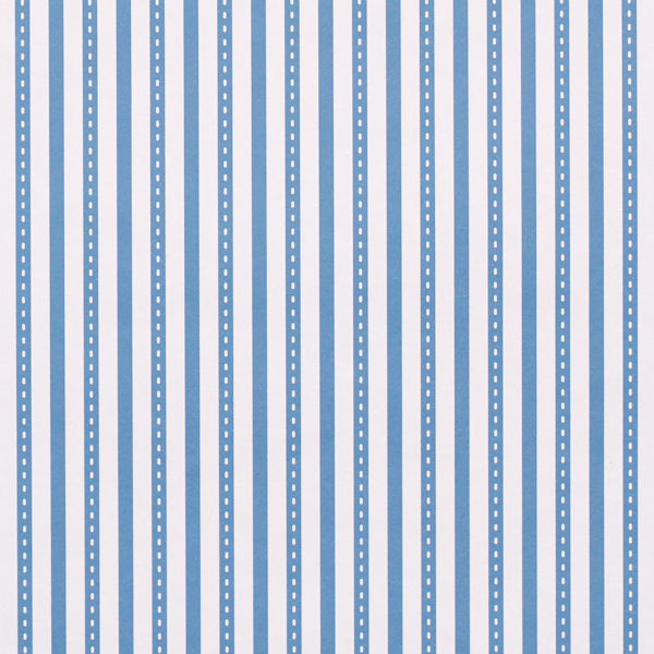 Schumacher Mathis Ticking Stripe Delft Wallpaper Sample 5018201