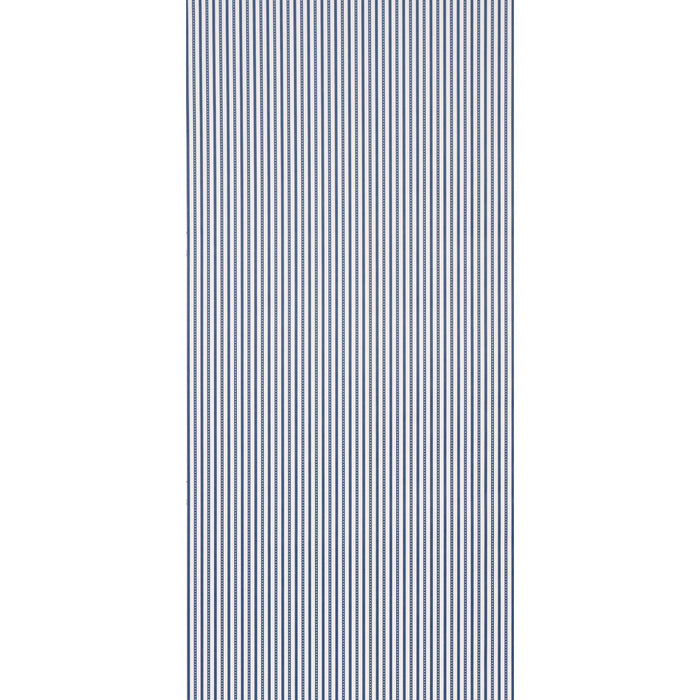 Schumacher Mathis Ticking Stripe Indigo Wallpaper Sample 5018202