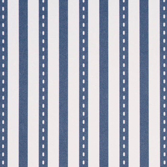 Schumacher Mathis Ticking Stripe Indigo Wallpaper Sample 5018202