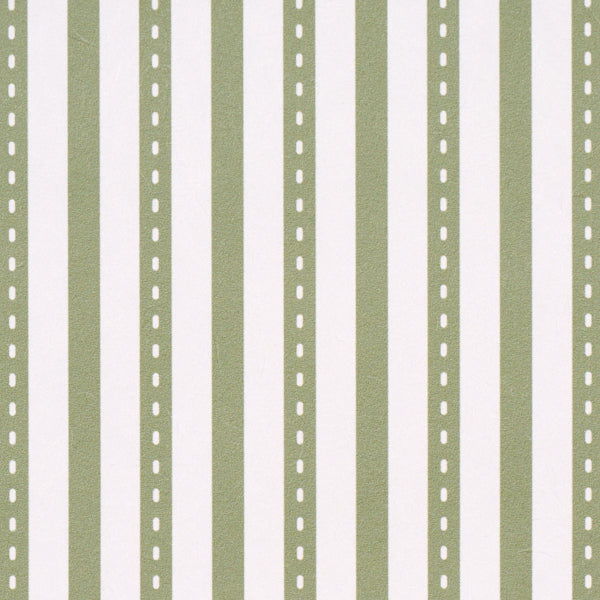 Schumacher Mathis Ticking Stripe Leaf Wallpaper Sample 5018203