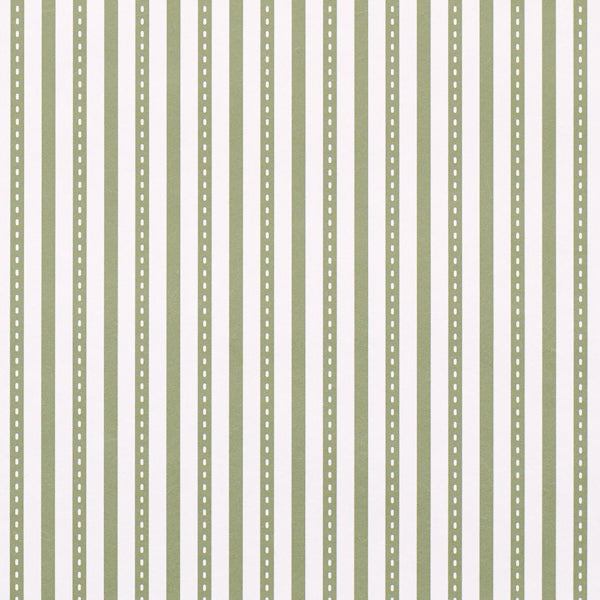 Schumacher Mathis Ticking Stripe Leaf Wallpaper Sample 5018203
