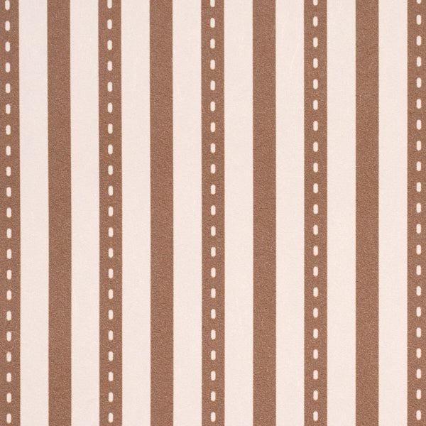 Schumacher Mathis Ticking Stripe Umber Wallpaper Sample 5018205