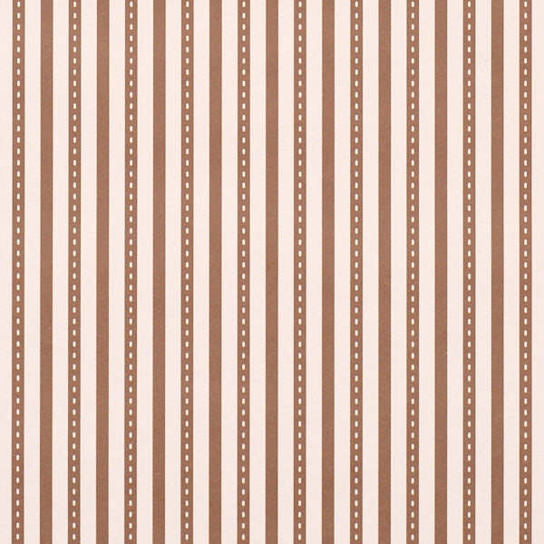 Schumacher Mathis Ticking Stripe Umber Wallpaper Sample 5018205