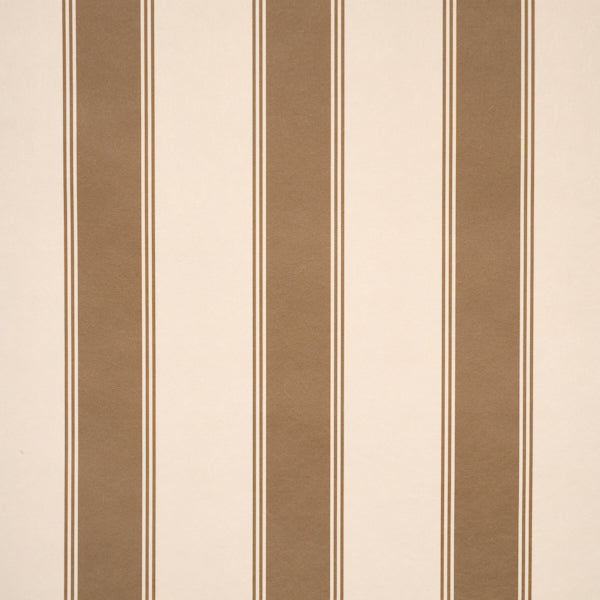 Schumacher Rafe Stripe Chocolate Wallpaper Sample 5018210