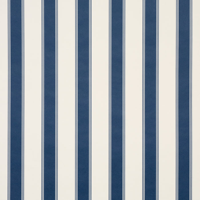 Schumacher Rafe Stripe Indigo Wallpaper Sample 5018215