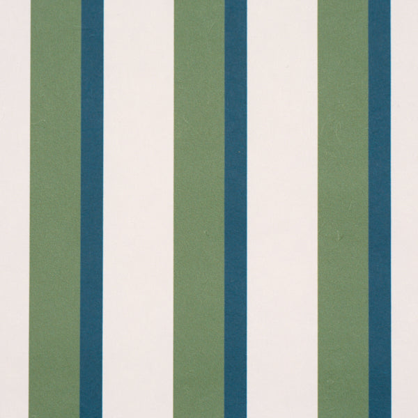 Schumacher Rigsby Stripe Peacock Wallpaper Sample 5018220